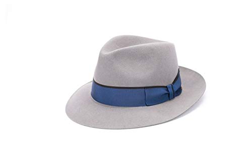 SOMBREROS FERNANDEZ Y ROCHE S.A. SEVILLA Eric Fedora Gris Claro Cinta Azul