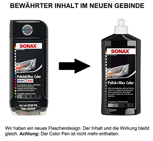 Sonax 02961000-544 Polish & Wax Color Nanopro Cera para Coche, 500 ml, color negro