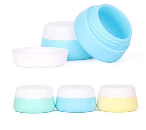 Songlela Silicona Cosmética Contenedores Tarro de Crema, Libre de BPA para Aceites Esenciales de Viaje Uñas Polvo Crema Envase, Exquisita Botella de Silicona con Tapa Sellada - 30 ml, 3 Pedazos