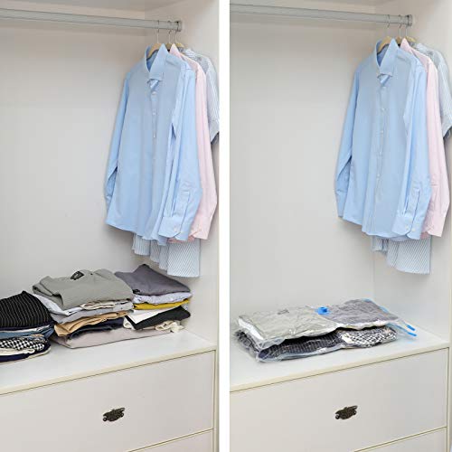 SONGMICS 10 Unidades de Bolsas de Almacenaje al Vacío, Bomba Incluida, 40 x 60cm (3 ud) + 60 x 80 cm (5 ud) + 80 x 100cm (2 ud), para Ropa Edredones, Almohadas, Mantas, Cortinas, Sábanas RVM102