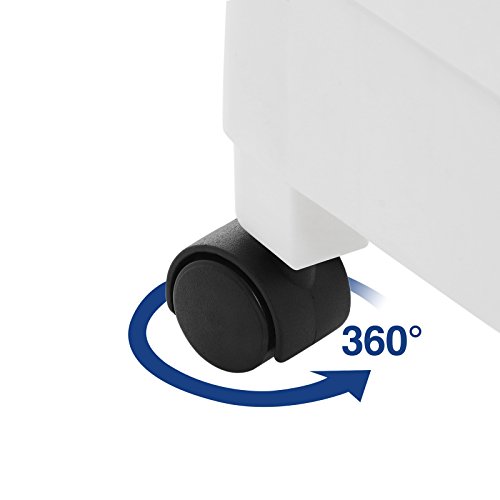 SONGMICS Carrito de Plástico con 4 Niveles, Estantería con Ruedas de PP, Organizador para Cocina y Baño, Estante de Almacenamiento, Blanco KSC02WT