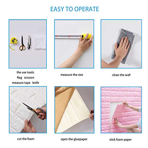 Soontrans Papel Pintado de Pared 3D Ladrillo Empapelado Pegatina Mural Autoadhesivo Decorativos Extraíble Impermeable para Hogar Cocina Salón Moderna TV Decor (77 cm x 70 cm)(10ps, Gris)