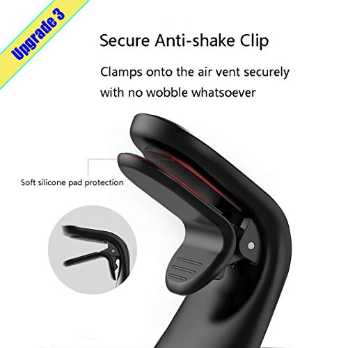 Soporte Movil Coche Magnético Rejillas del Aire Soporte Teléfono Coche Universal, para iPhone Xs/Xs Max/XR/X / 8/8 Plus / 7/7 Plus, Galaxy S10 / S10+ / S9 / S9+ Huawei P30 Pro P9 P10 and More (Negro)