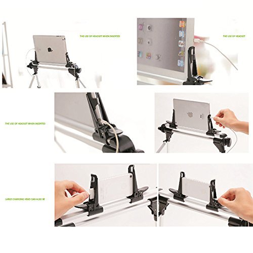 Soporte universal ajustable y plegable para dispositivos de menos de 24 cm. Para Samsung Galaxy, Tablets, iPad 1 2 3 4 5 Air, iPhone 6/6 Plus. Color negro