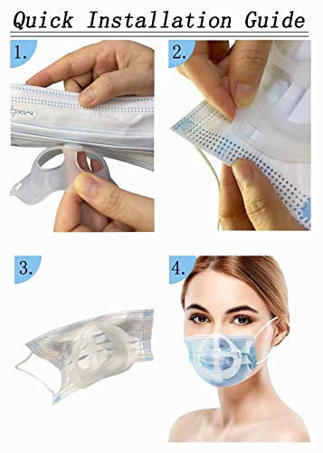 Soportes 3D para Mascaras Marco Interior de Máscara Silicona para Respiración Cómoda Soporte de Protección para Pintalabios Lavable y Reutilizable, 10 piezas