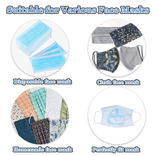 Soportes 3D para Mascaras Marco Interior de Máscara Silicona para Respiración Cómoda Soporte de Protección para Pintalabios Lavable y Reutilizable, 10 piezas