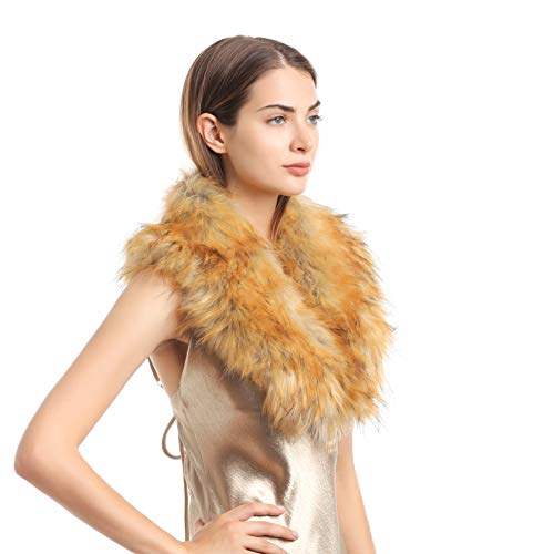 soul young para bufandas De piel de zorro falso de Mujeres de invierno(80cm,Natural)