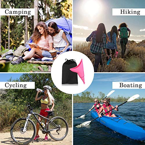 SOULBEST Dispositivo Urinario Portátil Feminino - para Orinar de Pie Equipo de Urinación Orinal Portátil para Mujer Acampa Viaje Camping Senderismo Servicios Baños Sanitarios Públicos (Rosa)