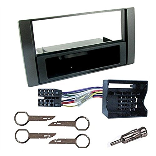 Sound-way Kit Montage Autoradio, Marco 1 DIN Radio de Coche, Adaptador Antena, Cable Adaptador Conector ISO, Llaves Desmontaje Compatible con Ford Galaxy, Fiesta, Focus, C-MAX, S-MAX, Transit