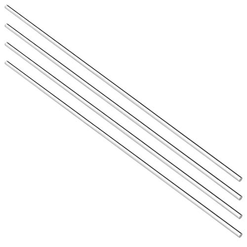 sourcing map Barra redonda de acrílico, transparente, 1/8 de diámetro de 10 pulgadas de plástico de plxi sólido Lucite PMMA Bar Stick 4pcs