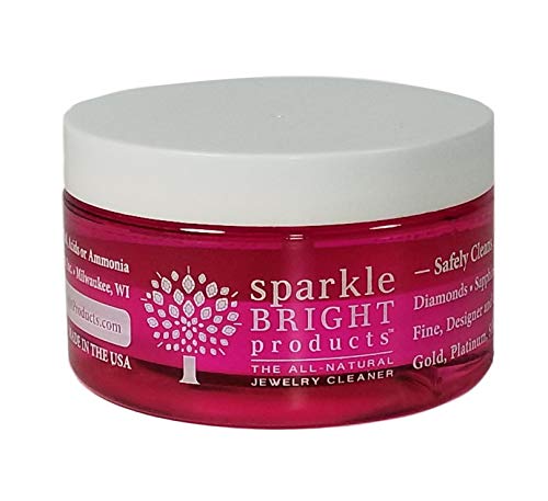 Sparkle Bright Products Limpiador de Joyería Completamente Natural | 4oz. Limpiador líquido con Bandeja Desplegable y Cepillo para Detalles Pequeños