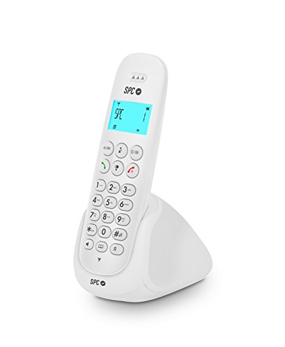 SPC Art - Teléfono inalámbrico con agenda, manos libres e identificador de llamadas – Color Blanco