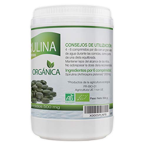 Spirulina Orgánica 500mg - 1000 comprimidos