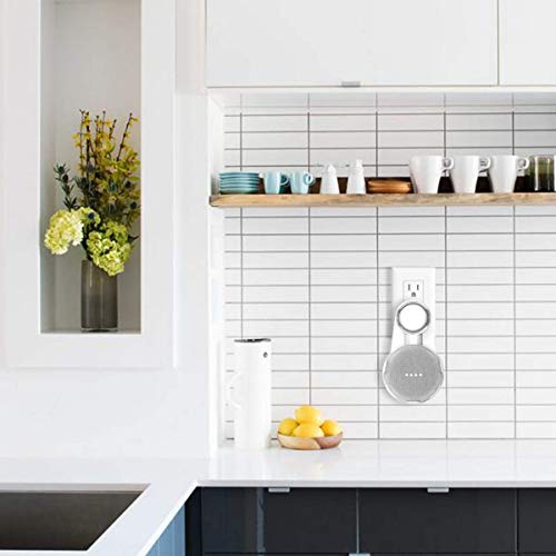 SPORTLINK Socket Wall Mount Stand Hanger for Google Home Mini/Google Nest Mini (2nd Gen), Compact Holder Case Plug in Kitchen Bathroom Bedroom, Hides The Google Mini Cord (Blanco)