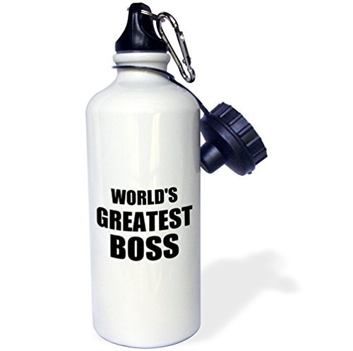 Sports Water Bottle Gift, Worlds Greatest Boss Black Great Design For The Best Boss Ever White Stainless Steel Water Bottle for Women Men 21oz