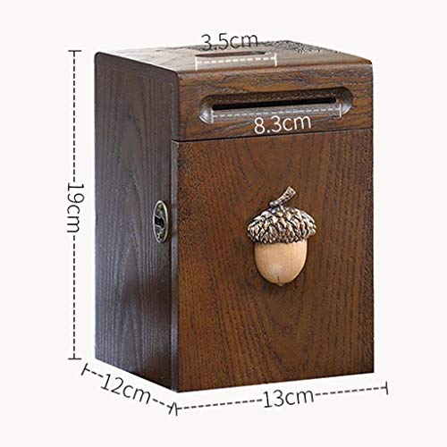 SSG Home Almacenamiento Creativo de Monedas Decoración de la decoración del hogar del depósito de Cambio de Hucha, Material de Madera sólida, diseño de Gran Capacidad Regalo de decoración del hogar