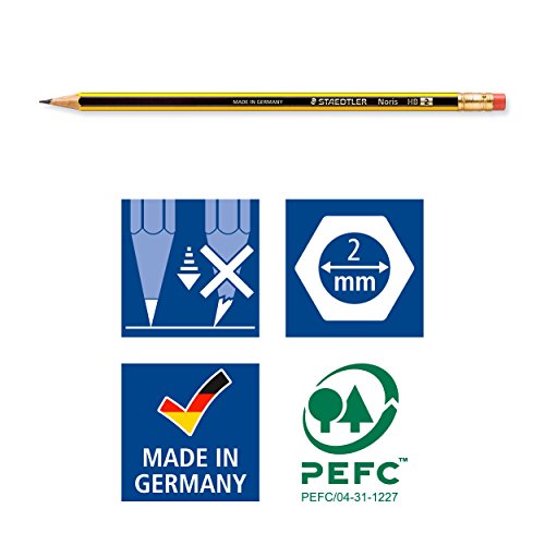 Staedtler Noris 122-2BK3DA. Lápices con goma. Blíster con 3 unidades.