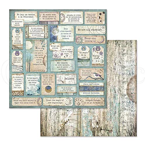 Stamperia International KFT Bloque 10 hojas - Double Face Cosmos, Multicolor, 30.5 x 30.5 (12" x 12")