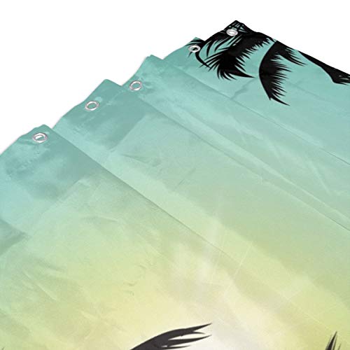 Starodec Cortina de baño, Moderna Cortina de baño de Sol Hawaiana de Miami Beach con Ganchos 60 x 72 Pulgadas
