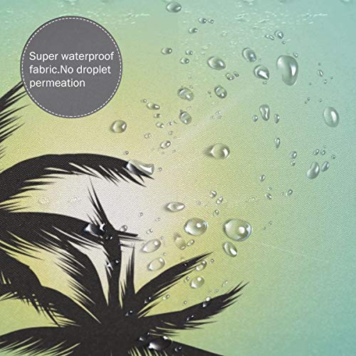 Starodec Cortina de baño, Moderna Cortina de baño de Sol Hawaiana de Miami Beach con Ganchos 60 x 72 Pulgadas