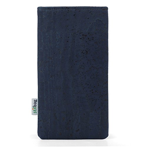 stilbag Funda para teléfono móvil Vigo para Xiaomi Mi Note 10 Pro | Bolsa para Celular Smartphone Made in Germany | Corcho Azul Vaquero, Fieltro de Lana de Avellana