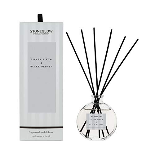 Stoneglow Modern Classic Home Fragrance Diffuser - Silver Birch & Black Pepper 140ml
