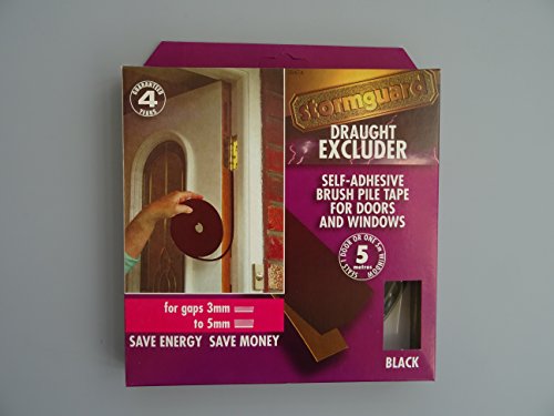 Stormguard 05SR474005MBL - Barra de cepillo autoadherente/tope de corriente, color negro, 5 m