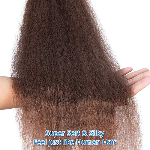 Style Icon Yaki recta texturizada 50,8 cm de pelo de ganchillo 5 paquetes de onda natural larga Kanekalon fibra ondulada trenza para mujeres negras ajuste de agua caliente (20 pulgadas, SOM30/33)