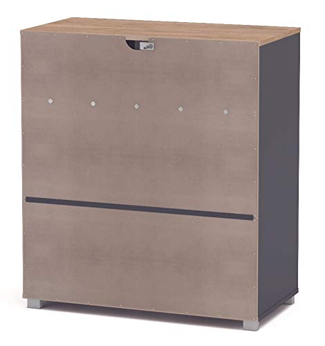 Suarez SZ Buffet bajo Cocina Asfeld Color Gris Grafito 2 Puertas 2 cajones almacenaje Mueble Auxiliar 90x80x40 cm