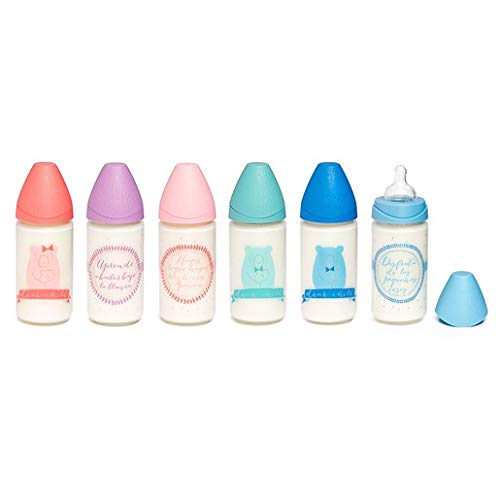 Suavinex - Biberón Vidrio Tetina Redonda 3 Posiciones Silicona 240 Ml