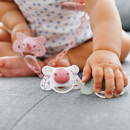 Suavinex, Chupete - Tetina Anatómica de Silicona, Perritos Rosa, -2/4 meses