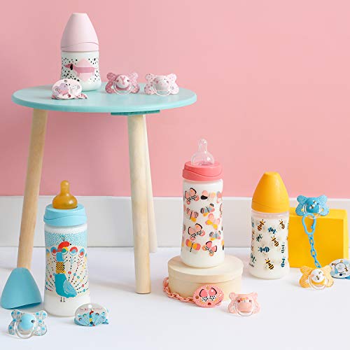 Suavinex, Chupete - Tetina Anatómica de Silicona, Perritos Rosa, -2/4 meses