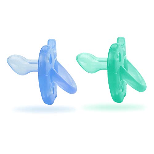 SUAVINEX Pack 2xChupete Para Dormir Todo Silicona Para Bebés 6-18 Meses, Chupete Con Tetina Anatómica, Suave y Flexible, Adecuado Para Dormir, Color Azul