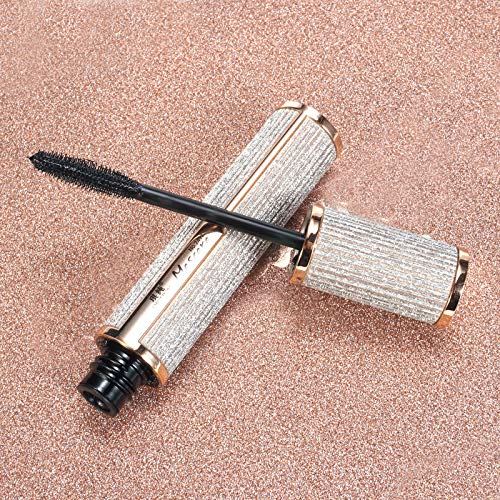 Subsky Fibra de la pestaña,pestañas máscara,Natural Lash,Pestañas de fibra impermeables Máscara de pestañas, Rímel negro engrosado y alargado, Pestañas de fibra impermeables