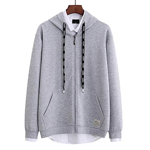 Sudadera básica con capucha para hombre, personalidad, moda, sudadera, para hombre, tiempo libre, sudadera, Oversize, hombre, primavera, sección fina con cremallera, uso diario, NY-706 gris XXXL