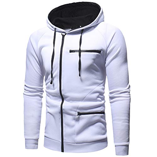 Sudadera con Capucha Hombres de Manga Larga Capucha Tops Chaqueta Ropa con Cremallera Hoodie Casual Abrigo Otoño-Invierno Jerséis