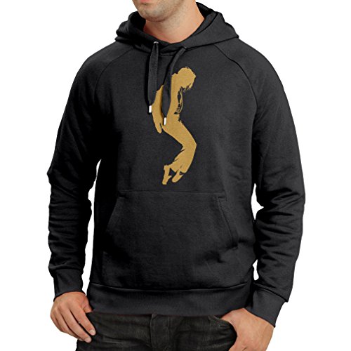 Sudadera con Capucha Me Encanta MJ - Ropa de Club de Fans, Ropa de Concierto (Medium Negro Oro)