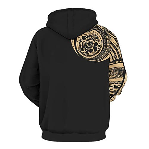 Sudadera con capucha para niño y niña, diseño de tatuaje polinesio, manga larga, corte ajustado, color blanco, 2XL