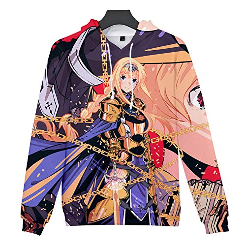 Sudadera con Capucha Serie 3D Imprimir Sword Art Online Alice Moda Casual Pullover Manga Larga Encapuchado Baggy Streetwear,A,XXXXL