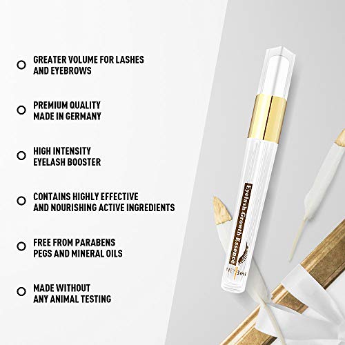 Suero de Crecimiento de Pestañas y Cejas, Eyelash Enhancer Serum Crece y Alarga tus Pestañas Naturales, Serum de Reforzador 3 ml