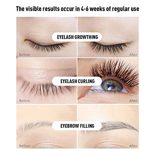 Suero de Crecimiento de Pestañas y Cejas, Eyelash Enhancer Serum Crece y Alarga tus Pestañas Naturales, Serum de Reforzador 3 ml