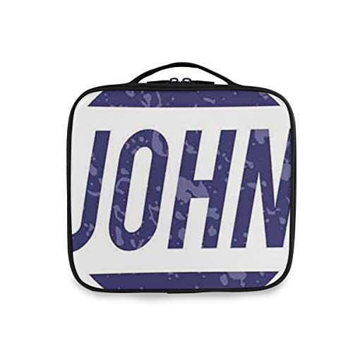 SUGARHE Diseño de Nombre de Pila Masculino común Rayas onduladas con Aspecto Desgastado,Neceser Maquillaje,Bolsa Cosméticos Organizador Brochas Maquillaje Estuches Portátil