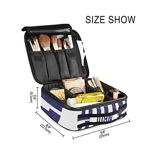 SUGARHE Diseño de Nombre de Pila Masculino común Rayas onduladas con Aspecto Desgastado,Neceser Maquillaje,Bolsa Cosméticos Organizador Brochas Maquillaje Estuches Portátil