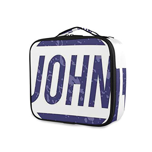 SUGARHE Diseño de Nombre de Pila Masculino común Rayas onduladas con Aspecto Desgastado,Neceser Maquillaje,Bolsa Cosméticos Organizador Brochas Maquillaje Estuches Portátil