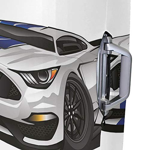 SUHETI Cubierta de Protector Equipaje con Cremallera,Automobile Moderna Americana Corsa Corsa muscolo nell'elegante Formula azionamento operato,Funda Maleta Suave elástico de Anti-Polvo（S 18-20 in）