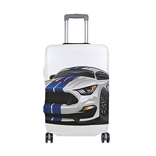 SUHETI Cubierta de Protector Equipaje con Cremallera,Automobile Moderna Americana Corsa Corsa muscolo nell'elegante Formula azionamento operato,Funda Maleta Suave elástico de Anti-Polvo（S 18-20 in）