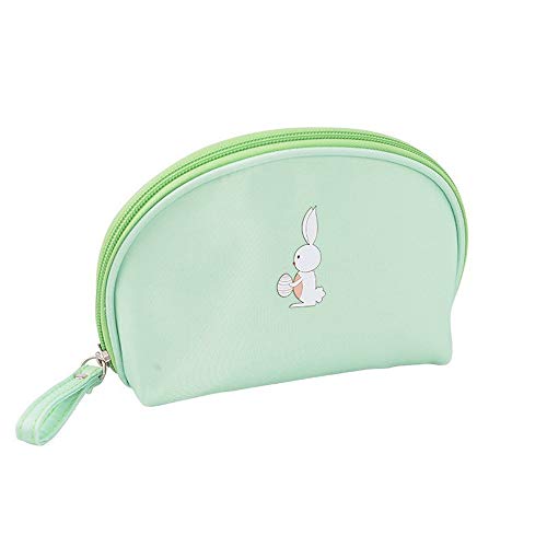SUIBIAN Cosmético del Recorrido Compacto Semicírculo De Almacenamiento Portátil Salvaje Bolsa De Lavado De Dibujos Animados De Cuatro Colores (Color : White)