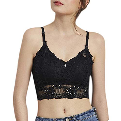 Sujetadores de encaje sexy para mujer, sujetador de lactancia de maternidad, sin costuras, floral, sin mangas, 2020 - - X-Large