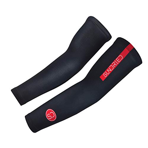 Sundried Calentadores de Ciclo del Brazo Mangas para los Ciclistas Mejor Invierno Accesorios de Ciclismo y Ropa Armwarmers térmicos (Negro, M)
