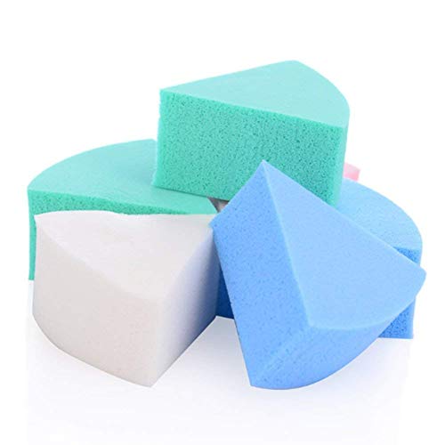 sungpunet Natural comprimido Essentiel TRANCHÉ triángulo Fan polvo esponja Puff suave Puff Puff Make Up cosmética facial limpieza exfoliante esponja Puff 6 pcs Bon maquillaje